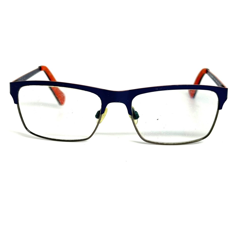 Cole Haan CH4010 Navy Blue Orange Rectangular Eyeglass Frames 54-17-140
